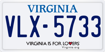 VA license plate VLX5733