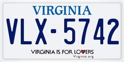 VA license plate VLX5742