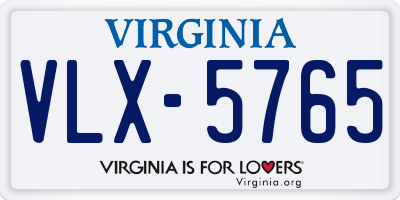 VA license plate VLX5765