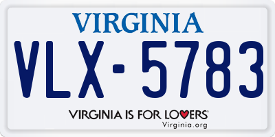 VA license plate VLX5783
