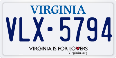 VA license plate VLX5794