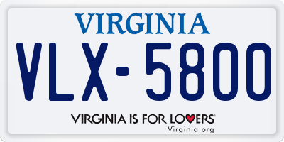 VA license plate VLX5800