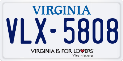 VA license plate VLX5808