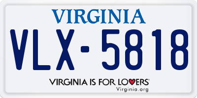 VA license plate VLX5818