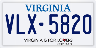 VA license plate VLX5820