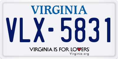 VA license plate VLX5831