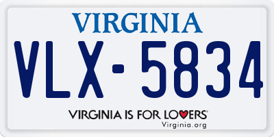 VA license plate VLX5834
