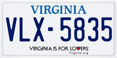 VA license plate VLX5835