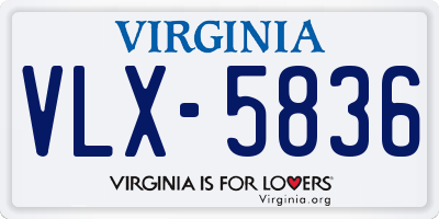 VA license plate VLX5836