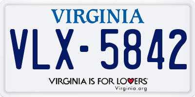 VA license plate VLX5842