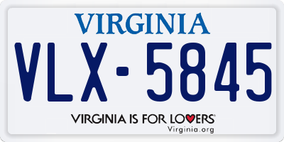 VA license plate VLX5845