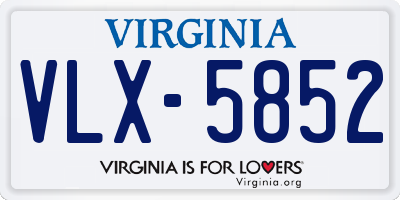 VA license plate VLX5852