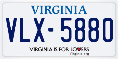 VA license plate VLX5880