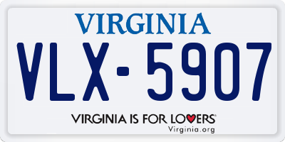VA license plate VLX5907