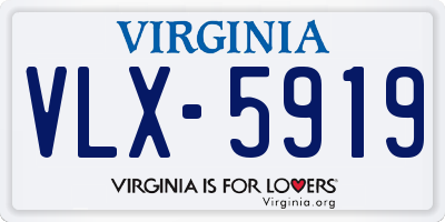 VA license plate VLX5919