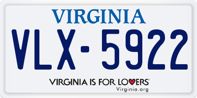 VA license plate VLX5922