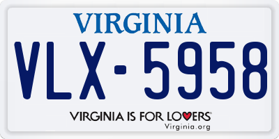 VA license plate VLX5958