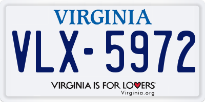 VA license plate VLX5972