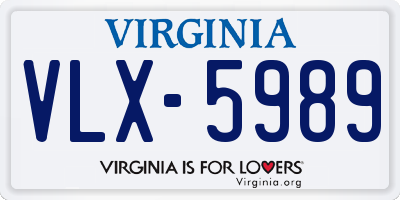 VA license plate VLX5989