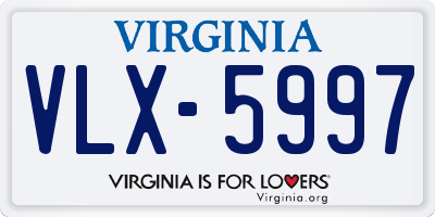 VA license plate VLX5997