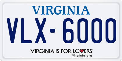 VA license plate VLX6000
