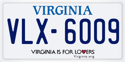 VA license plate VLX6009