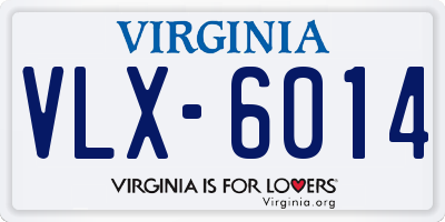 VA license plate VLX6014