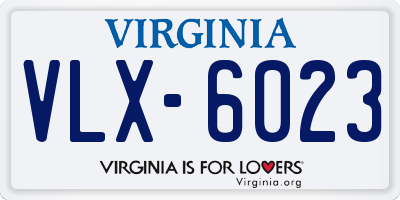 VA license plate VLX6023