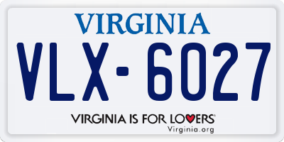 VA license plate VLX6027