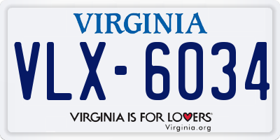 VA license plate VLX6034