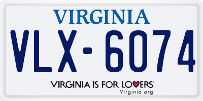VA license plate VLX6074