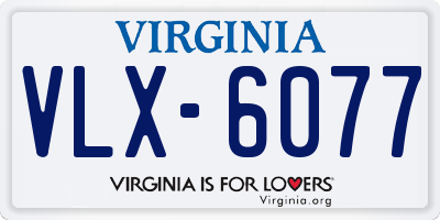 VA license plate VLX6077
