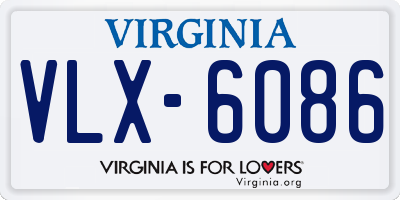 VA license plate VLX6086