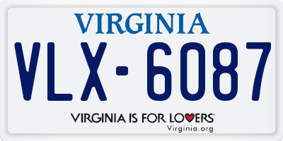 VA license plate VLX6087