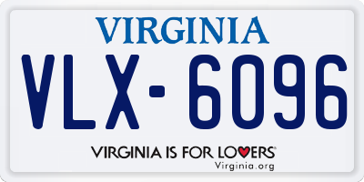 VA license plate VLX6096