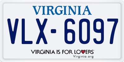VA license plate VLX6097