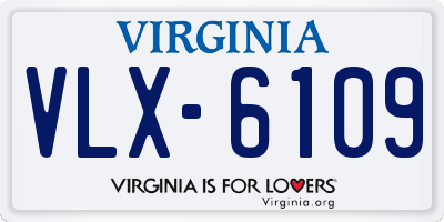 VA license plate VLX6109