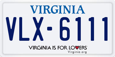 VA license plate VLX6111