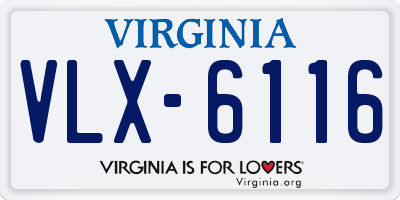 VA license plate VLX6116