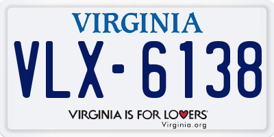 VA license plate VLX6138