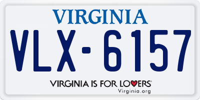 VA license plate VLX6157