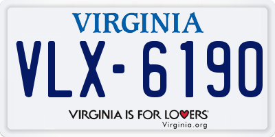 VA license plate VLX6190