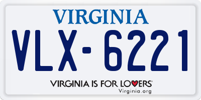 VA license plate VLX6221