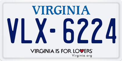 VA license plate VLX6224