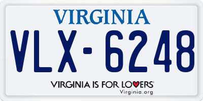 VA license plate VLX6248