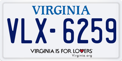 VA license plate VLX6259