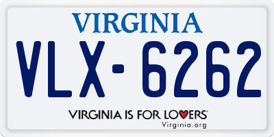 VA license plate VLX6262