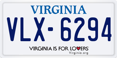 VA license plate VLX6294