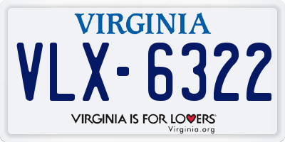 VA license plate VLX6322