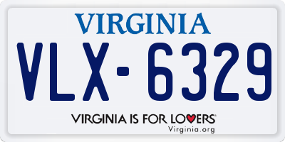 VA license plate VLX6329